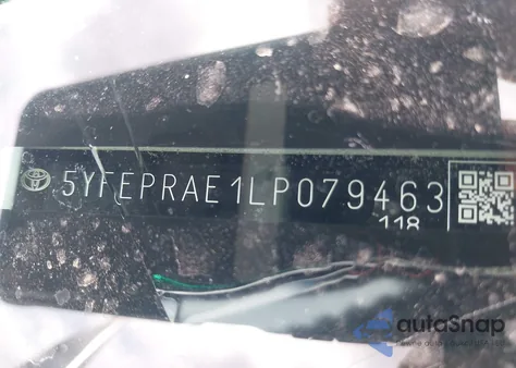 2020 Toyota Corolla Le из США, поврежденный, VIN 5YFEPRAE1LP079463